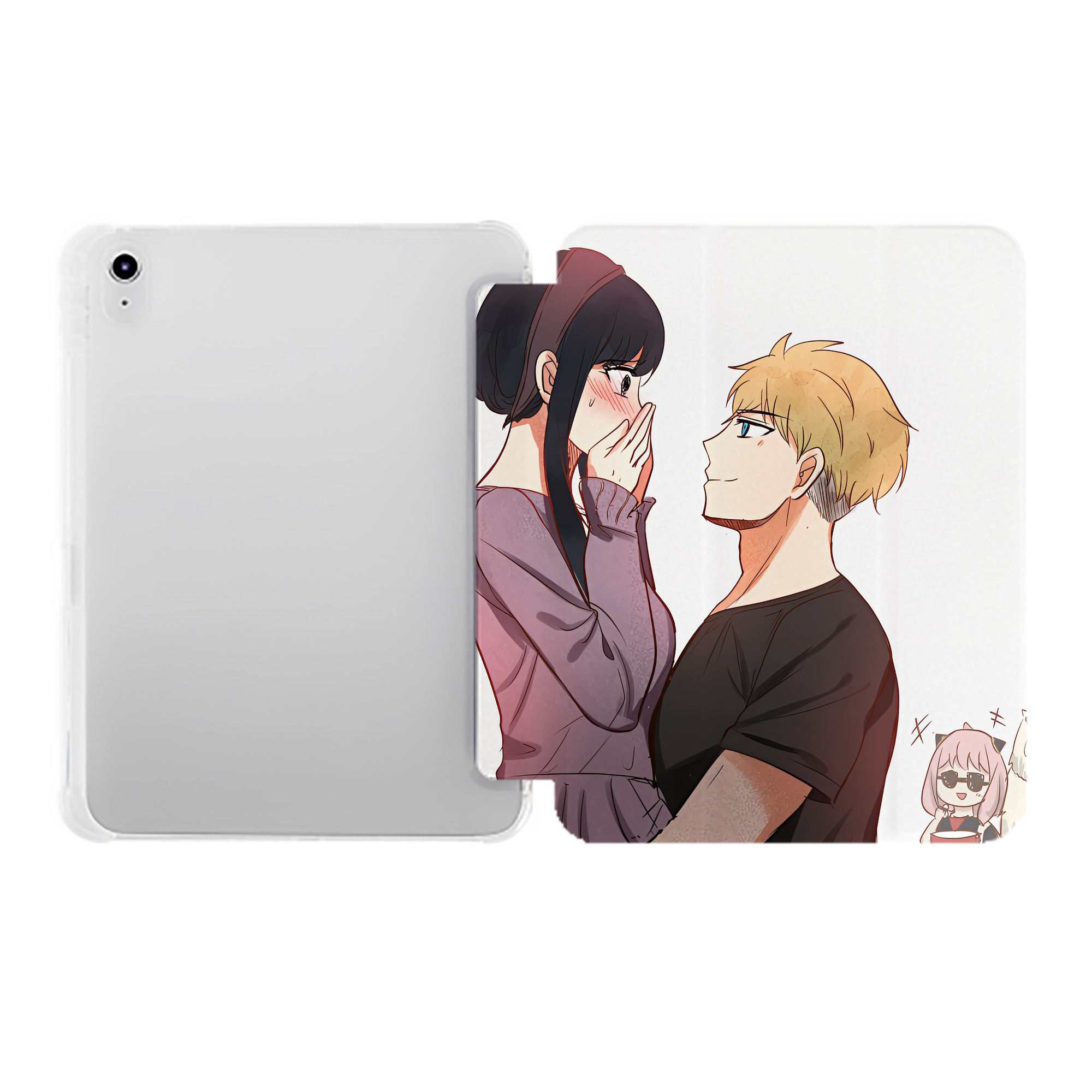 （画像用） SPY×FAMILY间谍家家酒 IPad ケース ペン収納付き 三つ折りスタンド PUレザー×シリコン 対応機種9.5/10.5/10.9インチ
